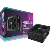 Cooler Master Mwe Gold 1250 V2 Atx3.0 Fully Modular 1250w 80+ Gold Quiet 140mm Fdb Fan 2 Eps Conneors High Temperature Resilience
